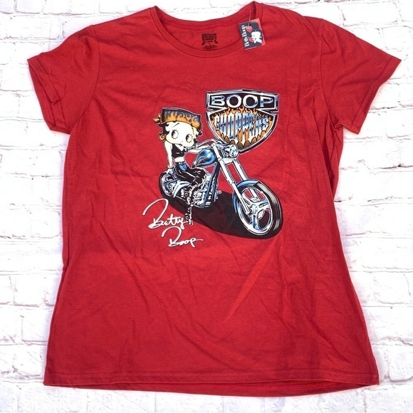 BETTY BOOP Choppers Biker Betty Big Bike Women's size Large - Picture 1 of 6
